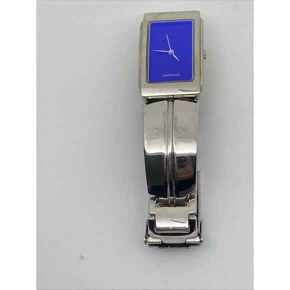 VNT Android OKO Designs Blue Face Wristwatch 1999 Stainless Steel Band USA Made - Picture 13 of 16